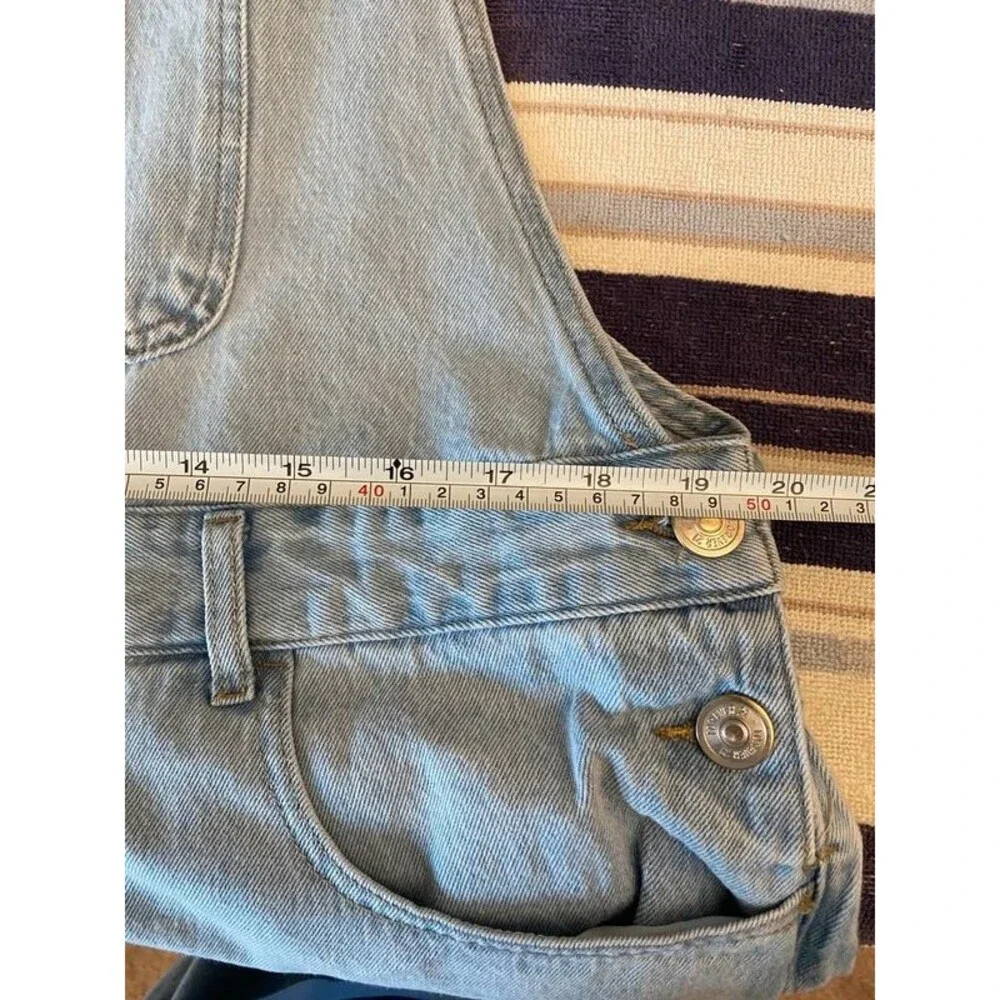 Forever 21 Light Wash Denim Shortalls Overalls Men XL 100% Cotton 90s Y2K Skater